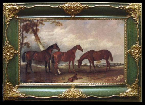 framed  unknow artist Some Horses, Ta119-4
